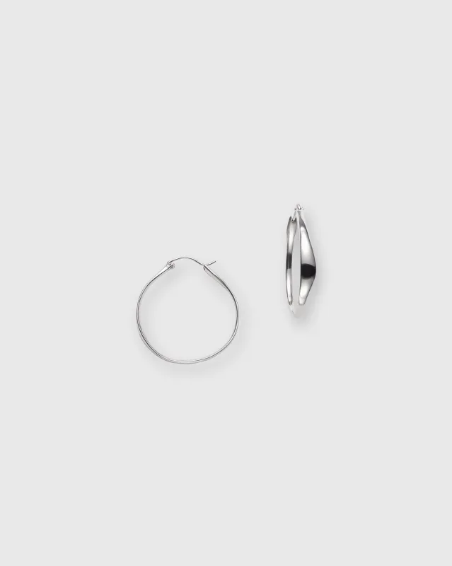 Irregular Hoop Earrings in Silver sold by Mashburn