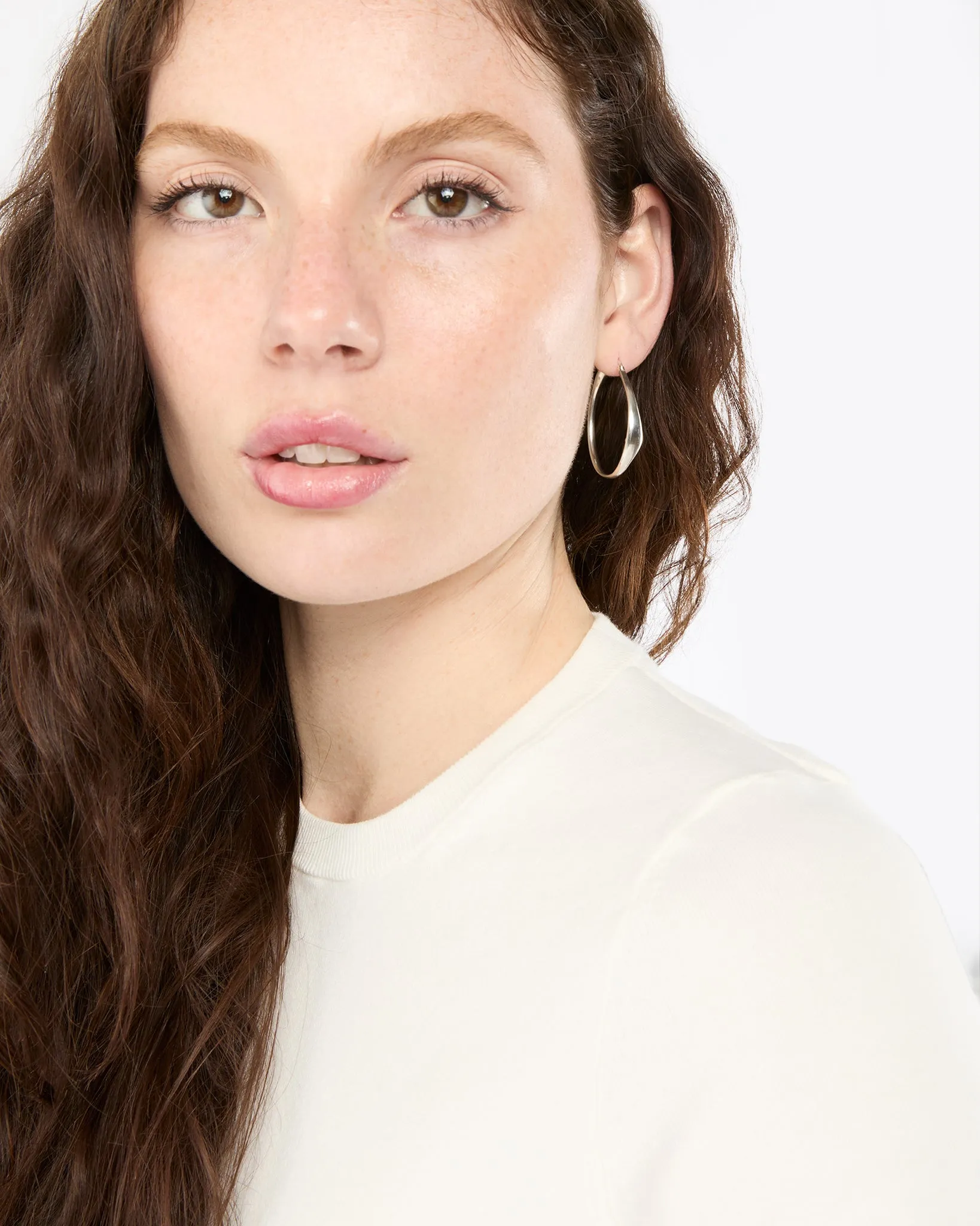 Irregular Hoop Earrings in Silver sold by Mashburn product image thumbnail 2