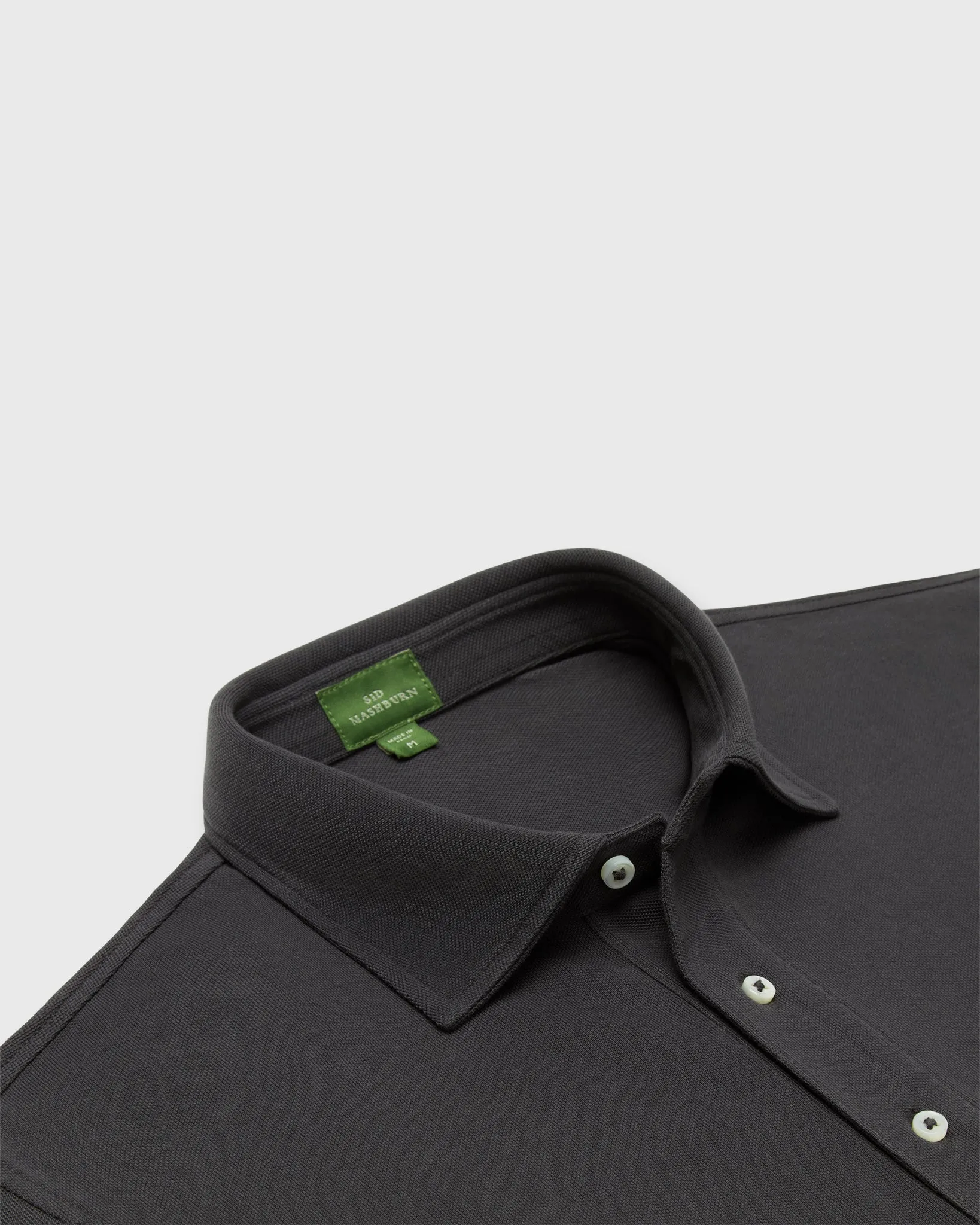 Short-Sleeved Polo in Coal Pima Pique sold by Mashburn product image thumbnail 2