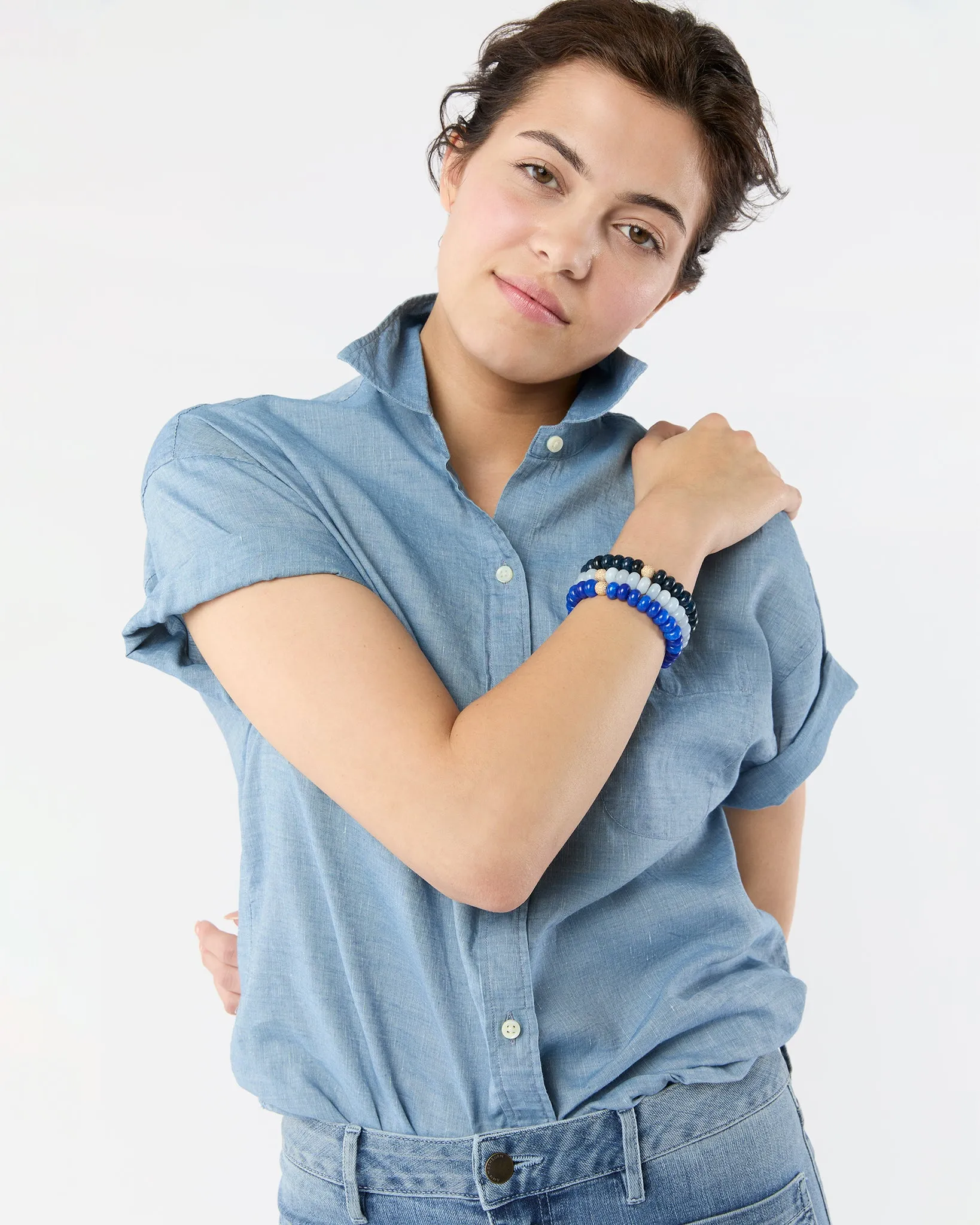 Semi Precious Beaded Bracelet in Royal Blue Monochrome sold by Mashburn product image thumbnail 2