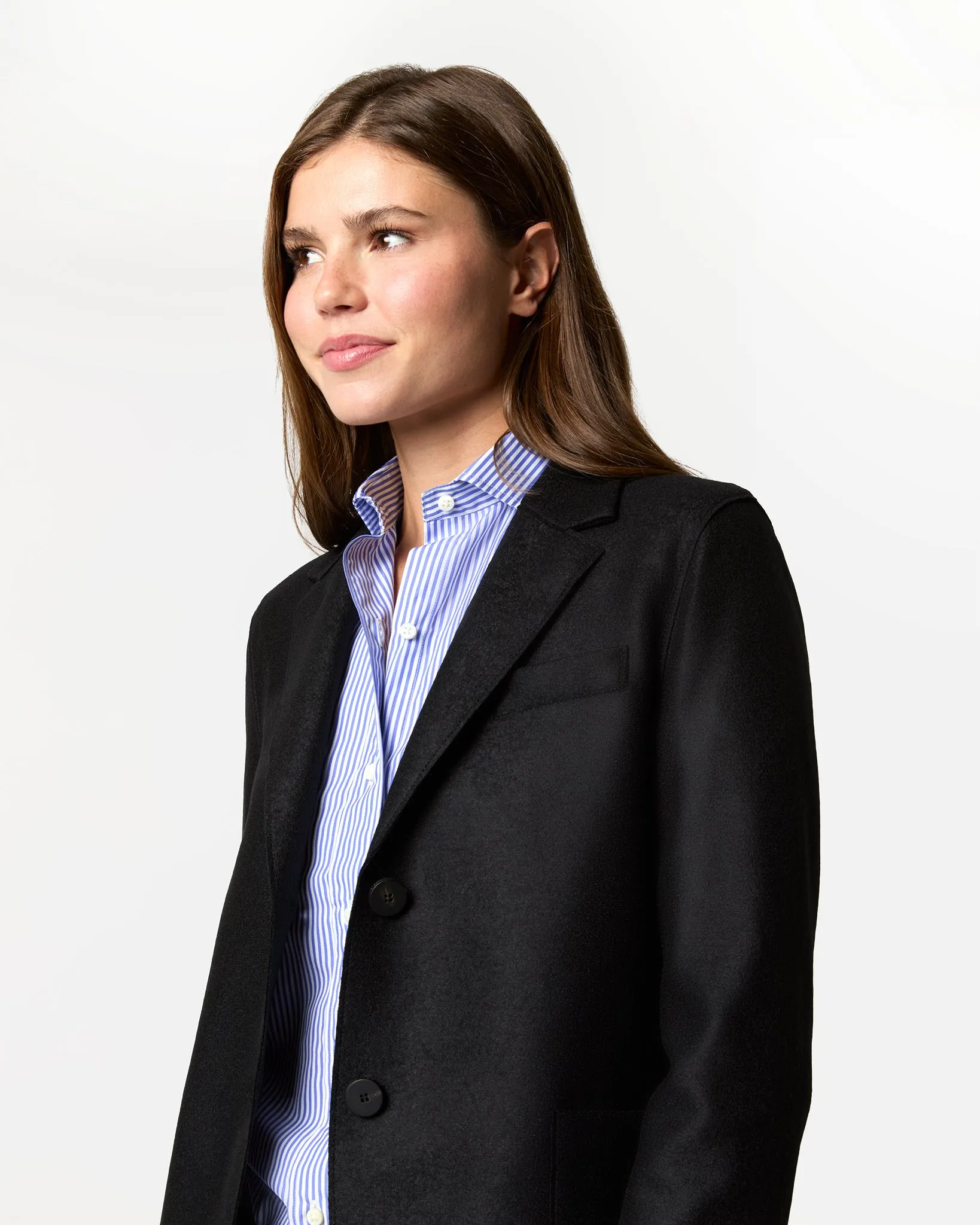 Stand Up Collar Blazer in Black sold by Mashburn product image thumbnail 2