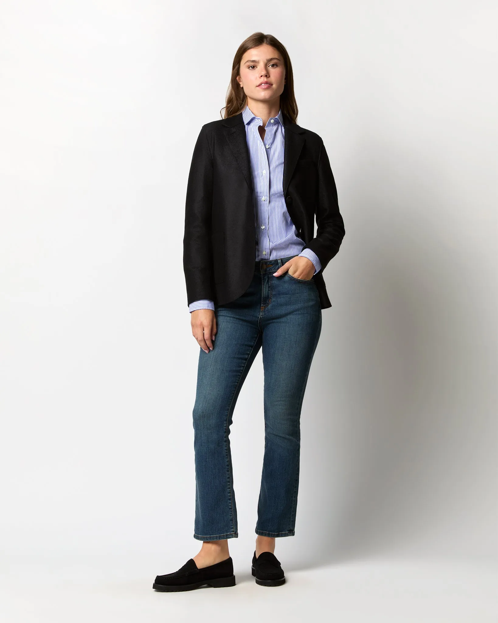 Stand Up Collar Blazer in Black sold by Mashburn product image thumbnail 4