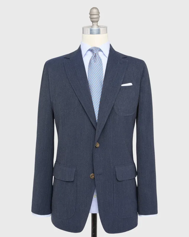 Ghost Blazer in Airforce Blue Quattro Hopsack sold by Mashburn