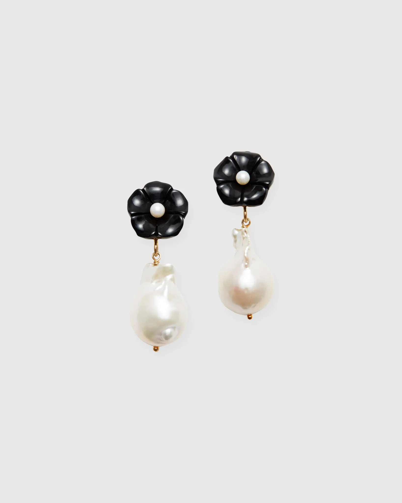 Pearl Drop Earrings in Black sold by Mashburn