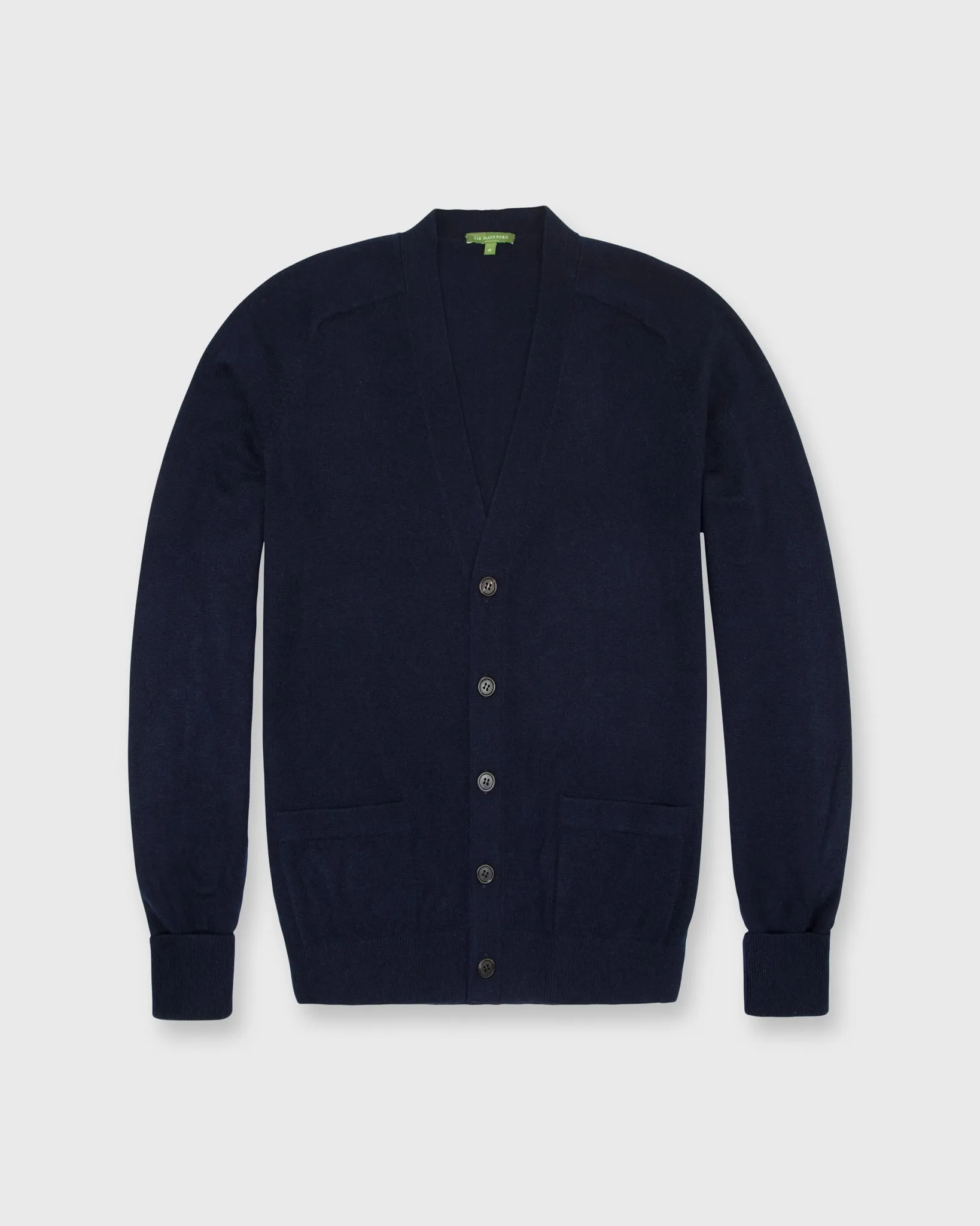 Classic V-Neck Cardigan in Navy Cashmere sold by Mashburn