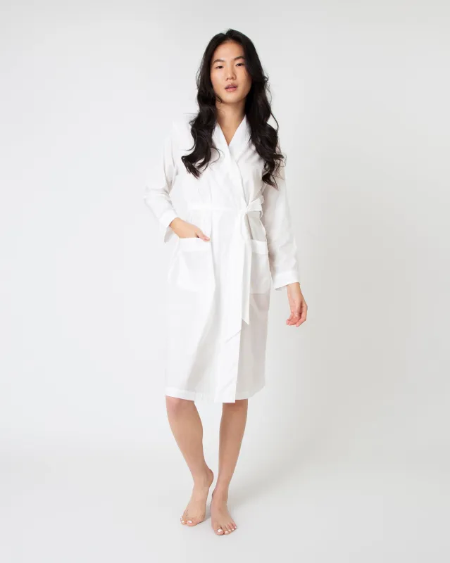 Darcey Robe in White Cotton Lawn sold by Mashburn
