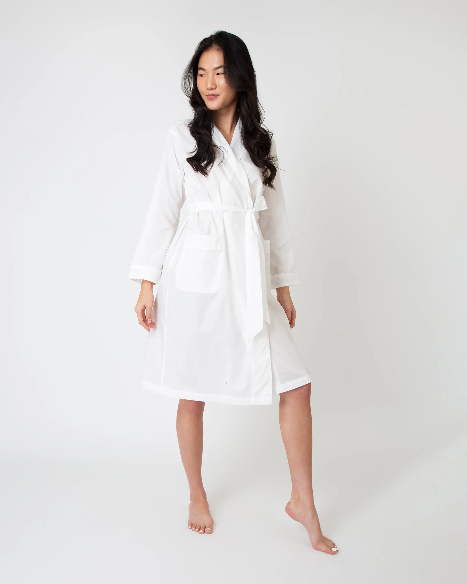 Darcey Robe in White Cotton Lawn sold by Mashburn product image thumbnail 2