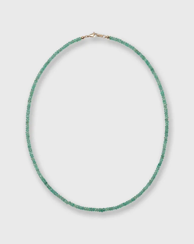 Tiny Beaded 14K Gold Necklace in Emerald sold by Mashburn