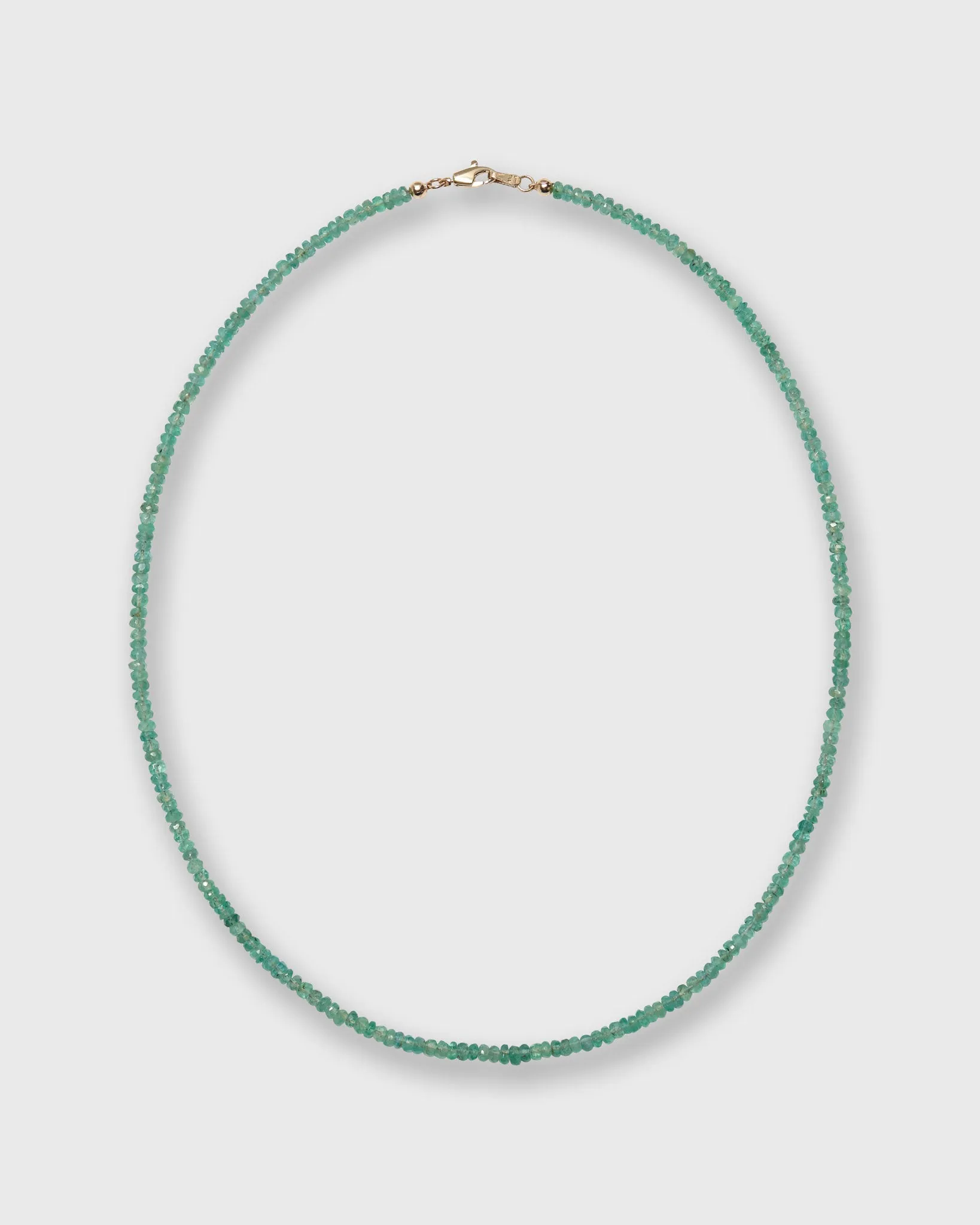 Tiny Beaded 14K Gold Necklace in Emerald sold by Mashburn