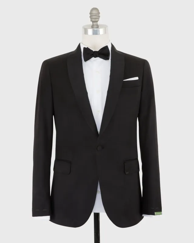 Virgil No. 3 Shawl Collar Tuxedo in Black Wool with Silk Grosgrain Trim sold by Mashburn