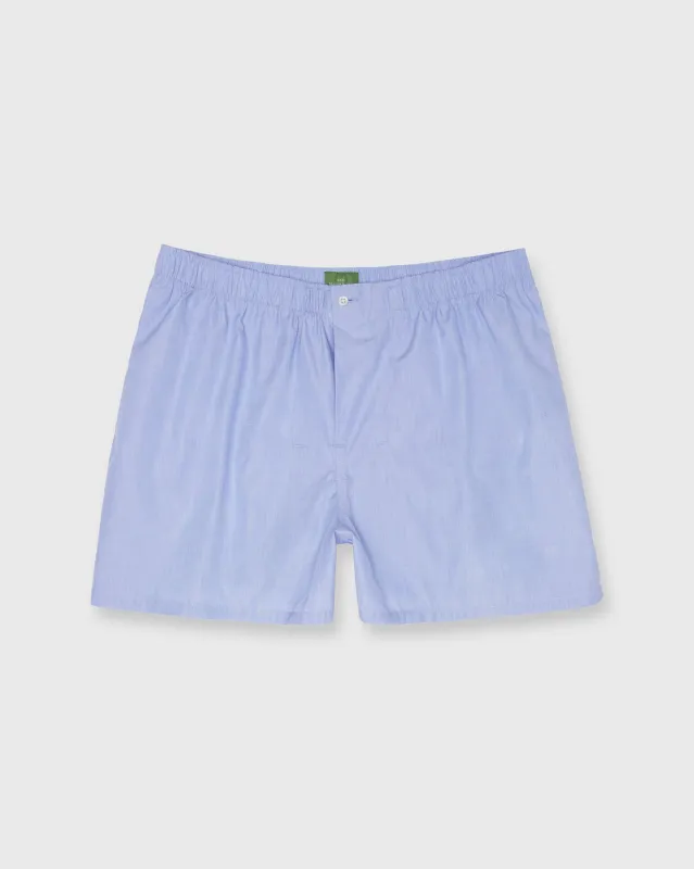 Button-Front Boxer Short in Blue End-On-End sold by Mashburn
