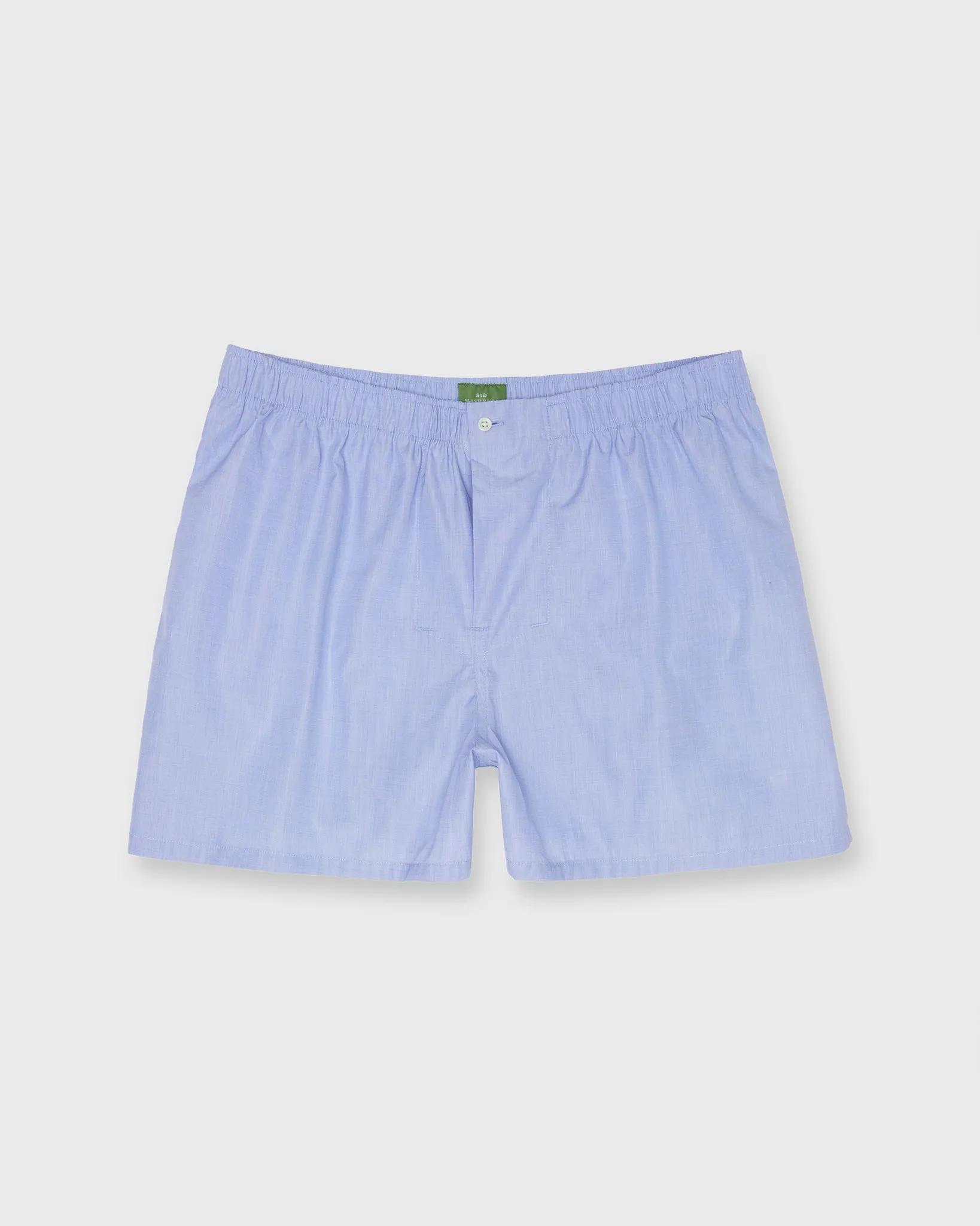 Button-Front Boxer Short in Blue End-On-End sold by Mashburn