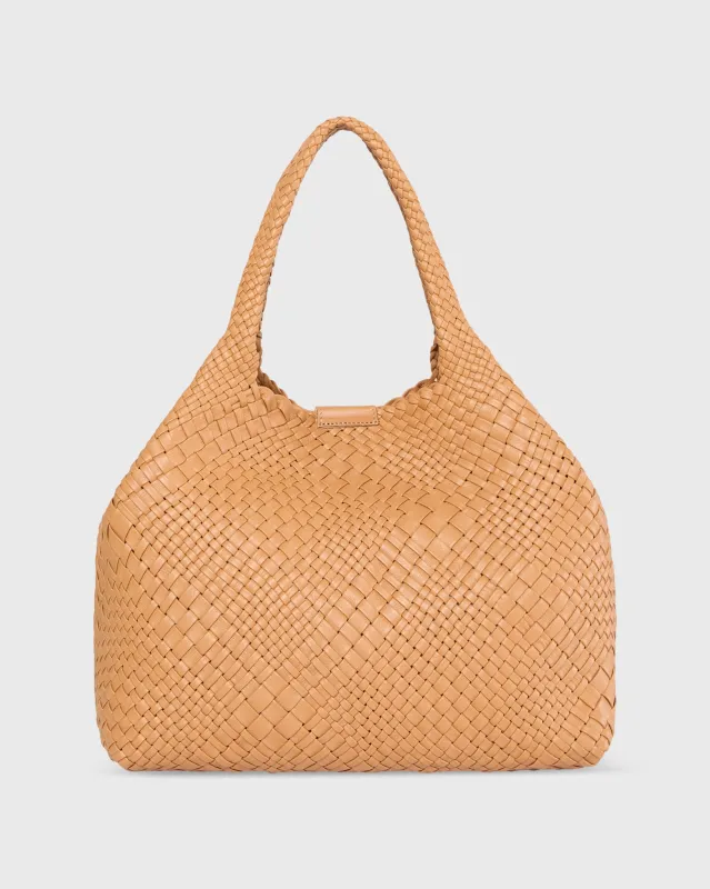 Mercato Handwoven Tote in Tobacco Leather sold by Mashburn