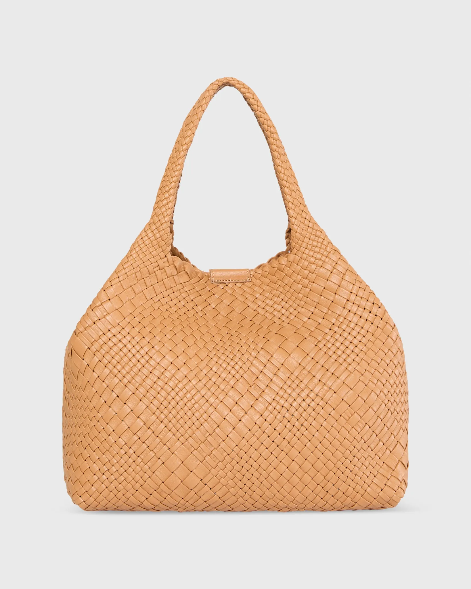Mercato Handwoven Tote in Tobacco Leather sold by Mashburn