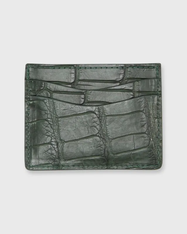 Card Holder in Green Matte Alligator sold by Mashburn