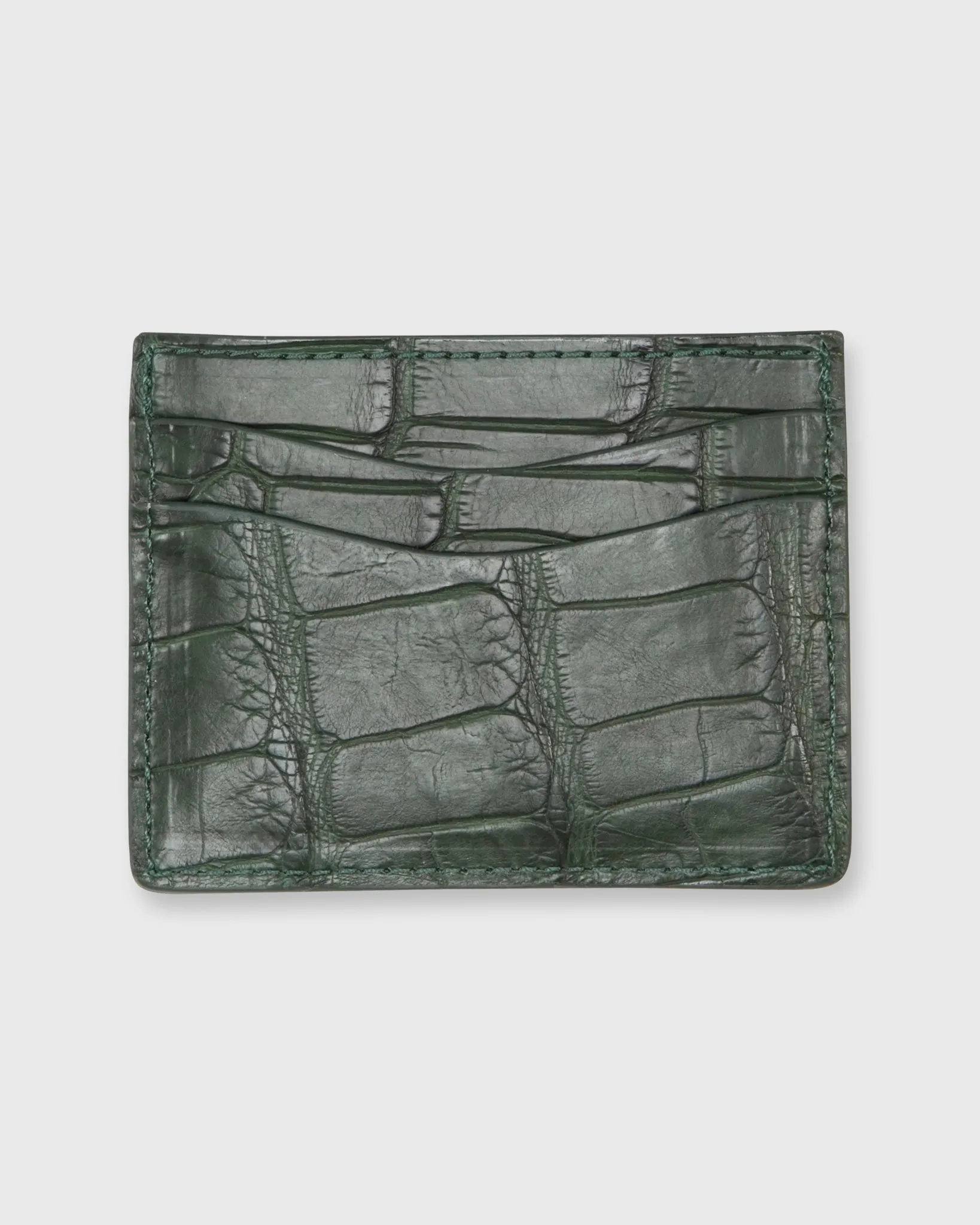 Card Holder in Green Matte Alligator sold by Mashburn