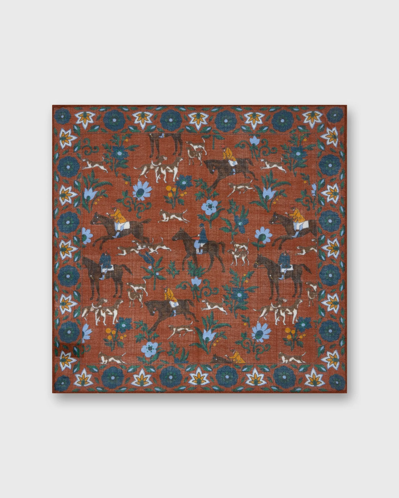 Wool/Silk Pocket Square in Umber Foxhunt sold by Mashburn product image thumbnail 2