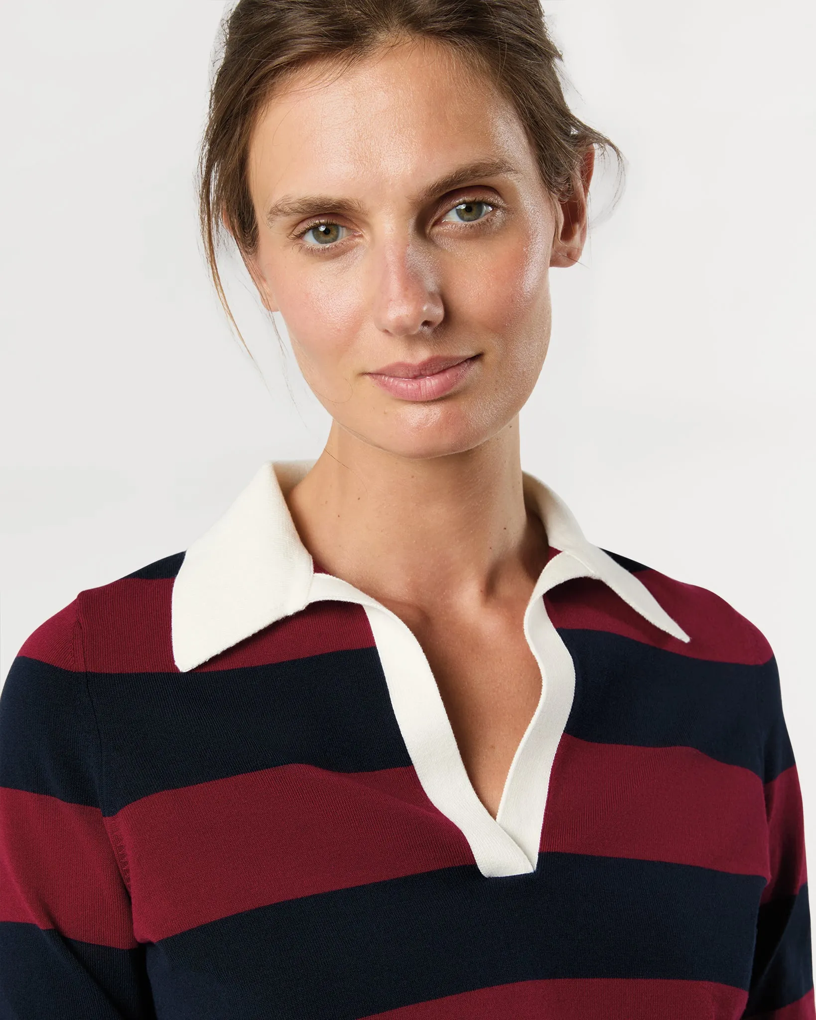 Georgina Rugby Sweater in Dark Cherry Ice Cotton sold by Mashburn product image thumbnail 2