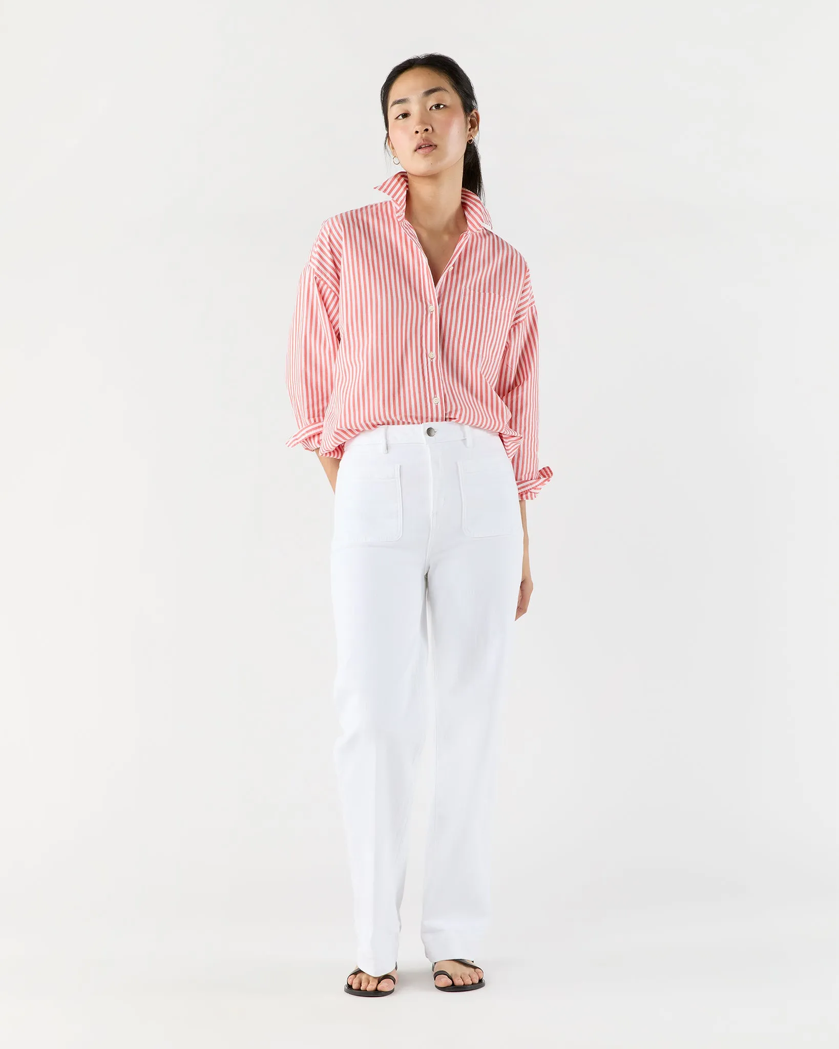 Weekender Shirt in Orange Stripe Chambray sold by Mashburn product image thumbnail 3