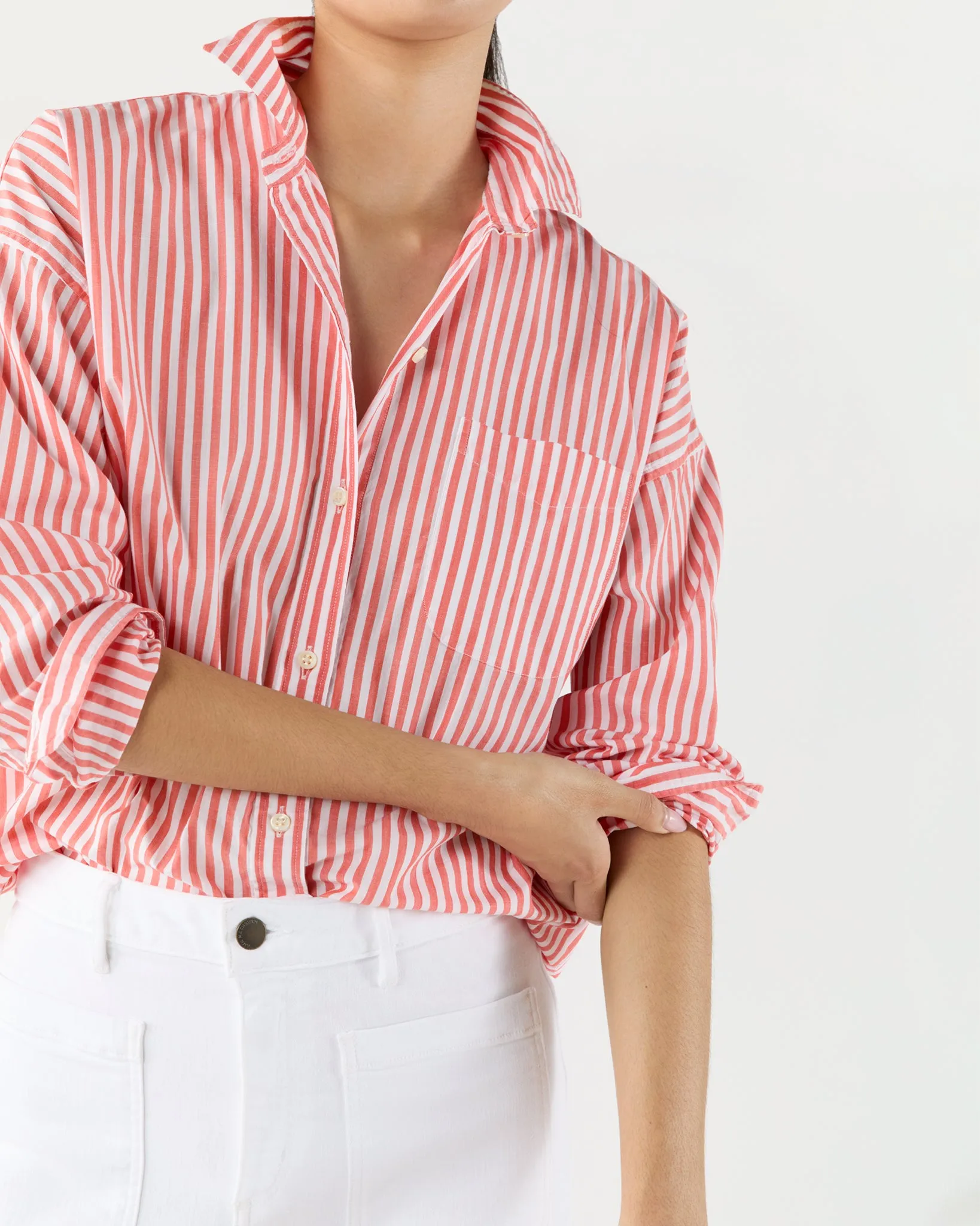 Weekender Shirt in Orange Stripe Chambray sold by Mashburn product image thumbnail 2