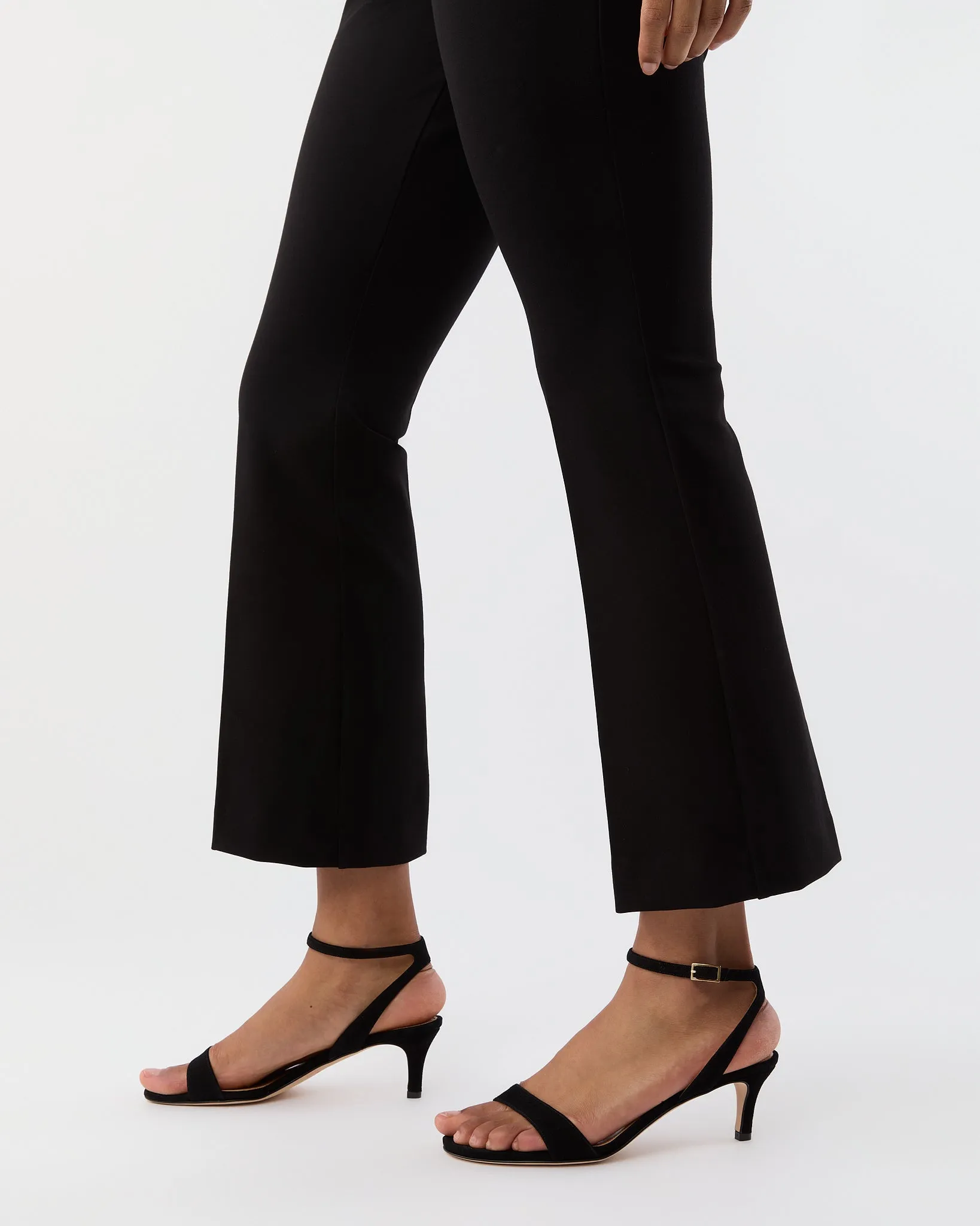 Faye Flare Cropped Pant in Black Ponte Knit sold by Mashburn product image thumbnail 4