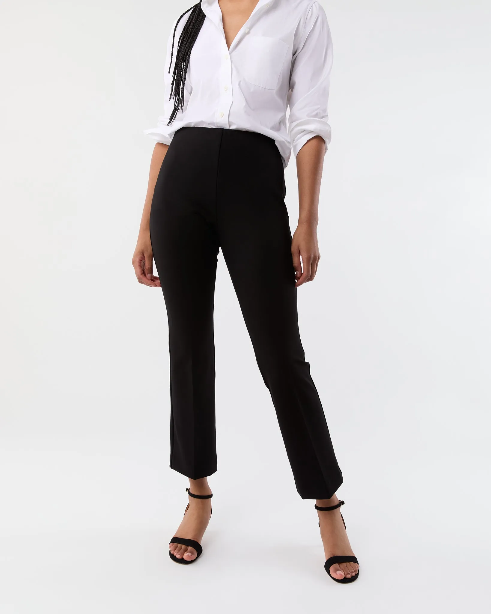 Faye Flare Cropped Pant in Black Ponte Knit sold by Mashburn product image thumbnail 3