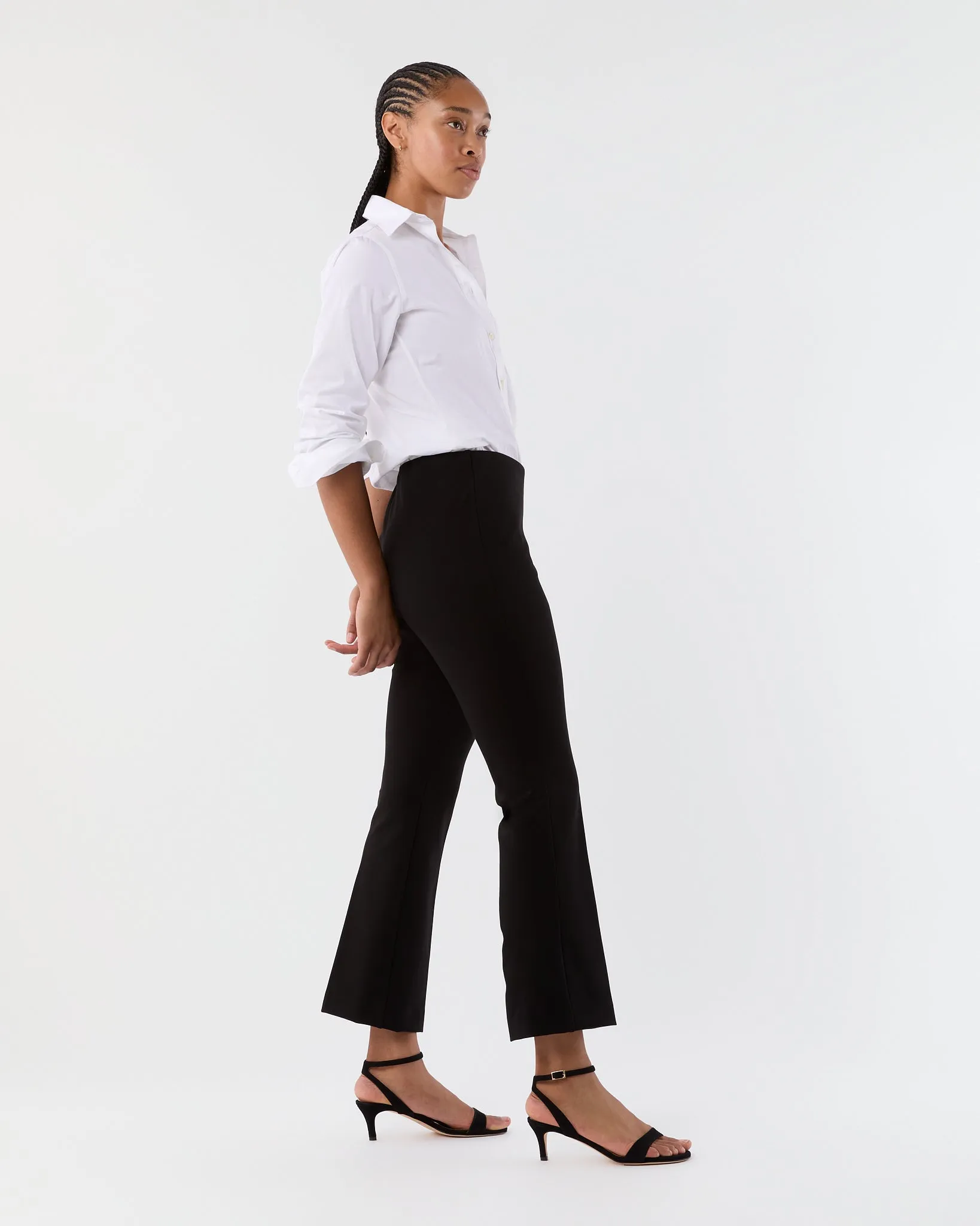 Faye Flare Cropped Pant in Black Ponte Knit sold by Mashburn product image thumbnail 5