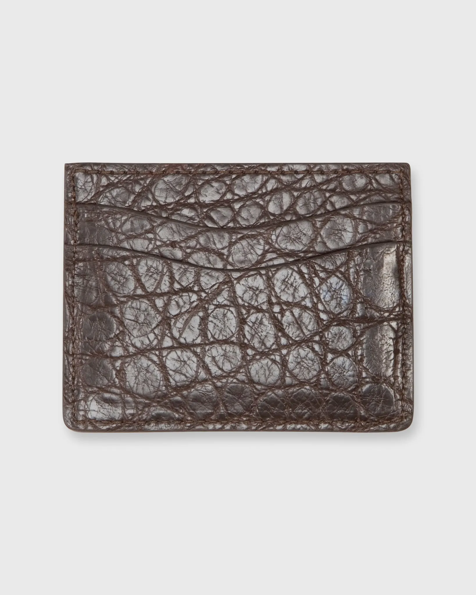 Card Holder in Chocolate Matte Alligator sold by Mashburn product image thumbnail 2