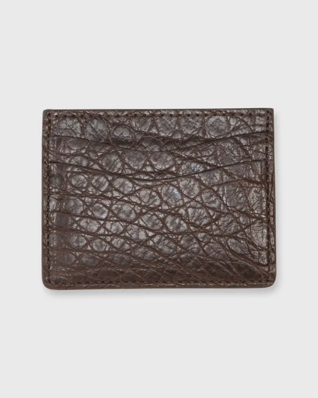 Card Holder in Chocolate Matte Alligator sold by Mashburn