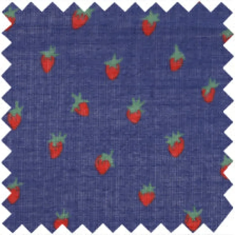 Made-to-Order Anaya Popover Dress in Navy Strawberry Cotton Lawn sold by Mashburn