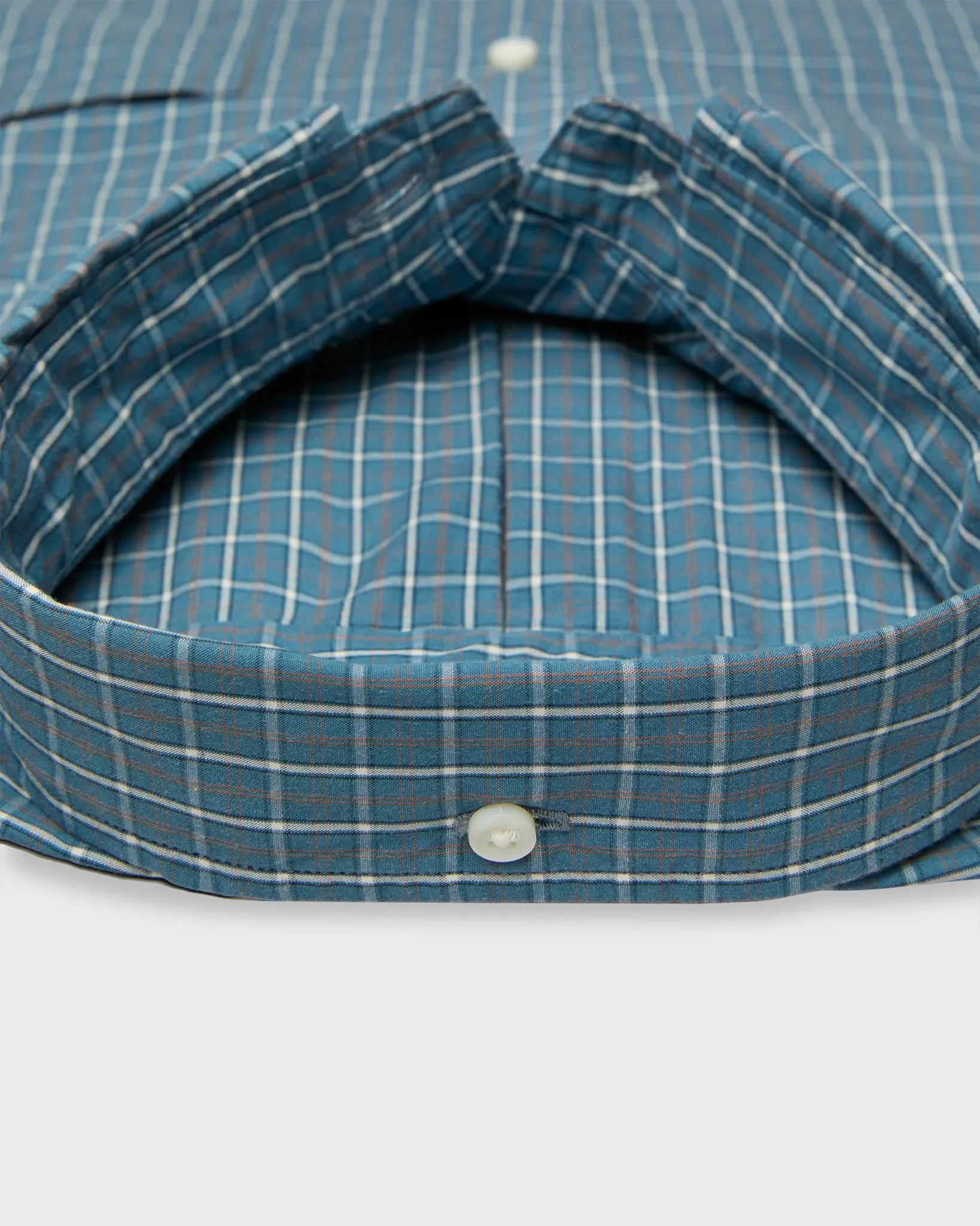 Button-Down Sport Shirt in Spruce/Tobacco/Bone Check Poplin sold by Mashburn product image thumbnail 3