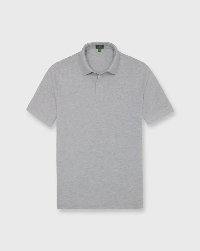 Court Polo in Heather Grey Pima Pique sold by Mashburn