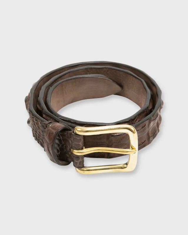 1 3/8" Hornback Crocodile Belt in Brown sold by Mashburn