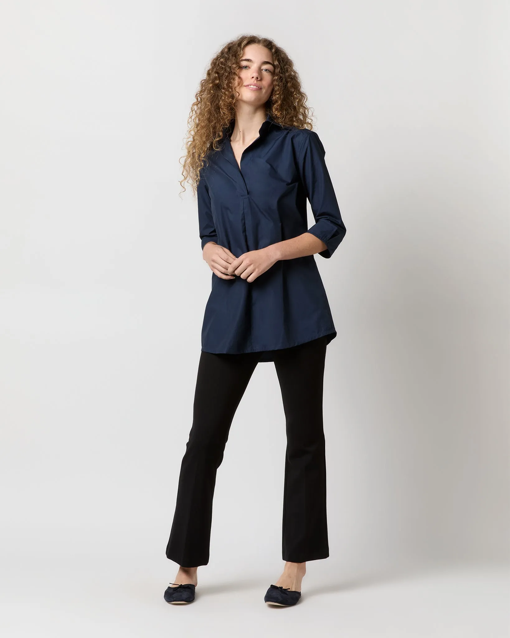 Designer Tunic in Navy Poplin sold by Mashburn product image thumbnail 4