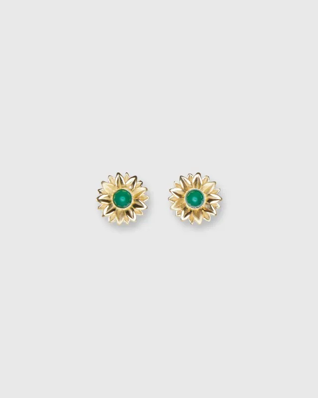 Limoncello Micro Earrings in Gold/Jade sold by Mashburn