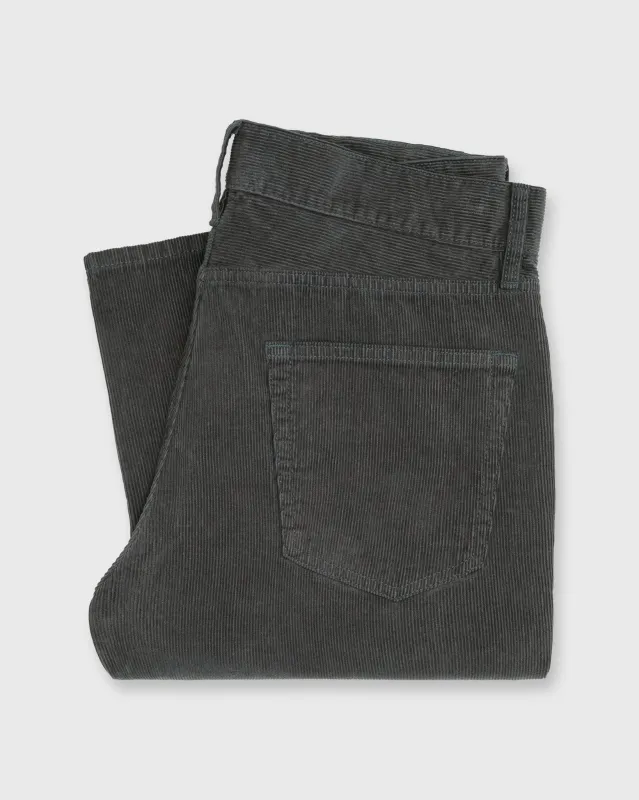 Slim Straight 5-Pocket Pant in Smoke Corduroy sold by Mashburn
