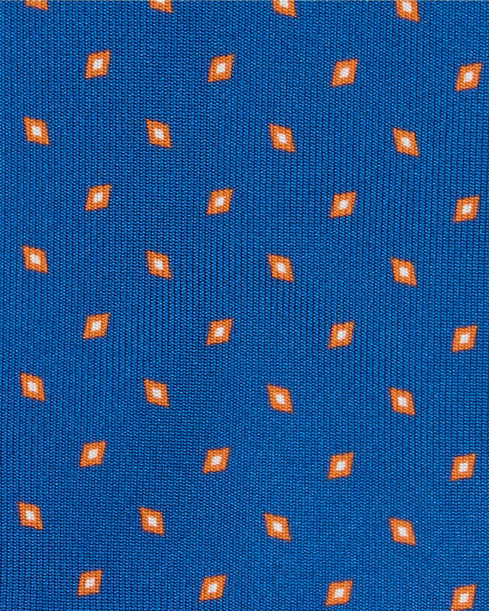 Silk Print Tie in Blue/Orange Diamond sold by Mashburn product image thumbnail 2
