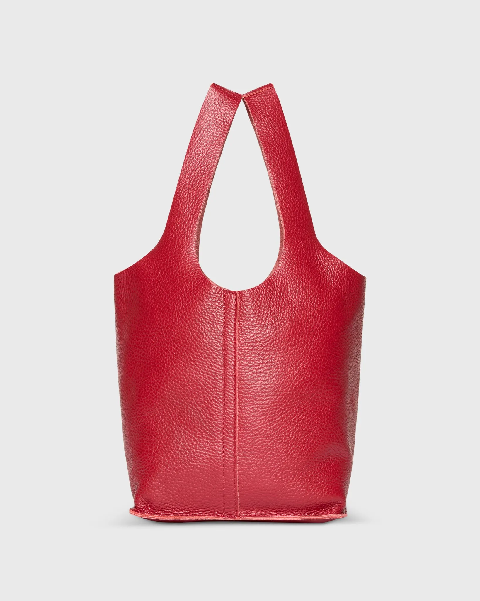 Paola Bucket Bag in Crimson Leather sold by Mashburn