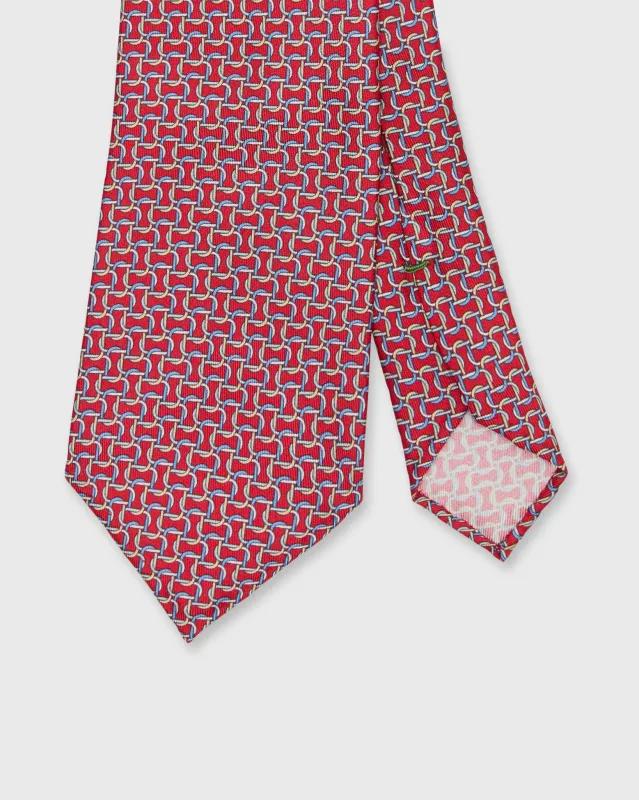 Silk Print Tie in Salmon/Sky/Lilac Links sold by Mashburn