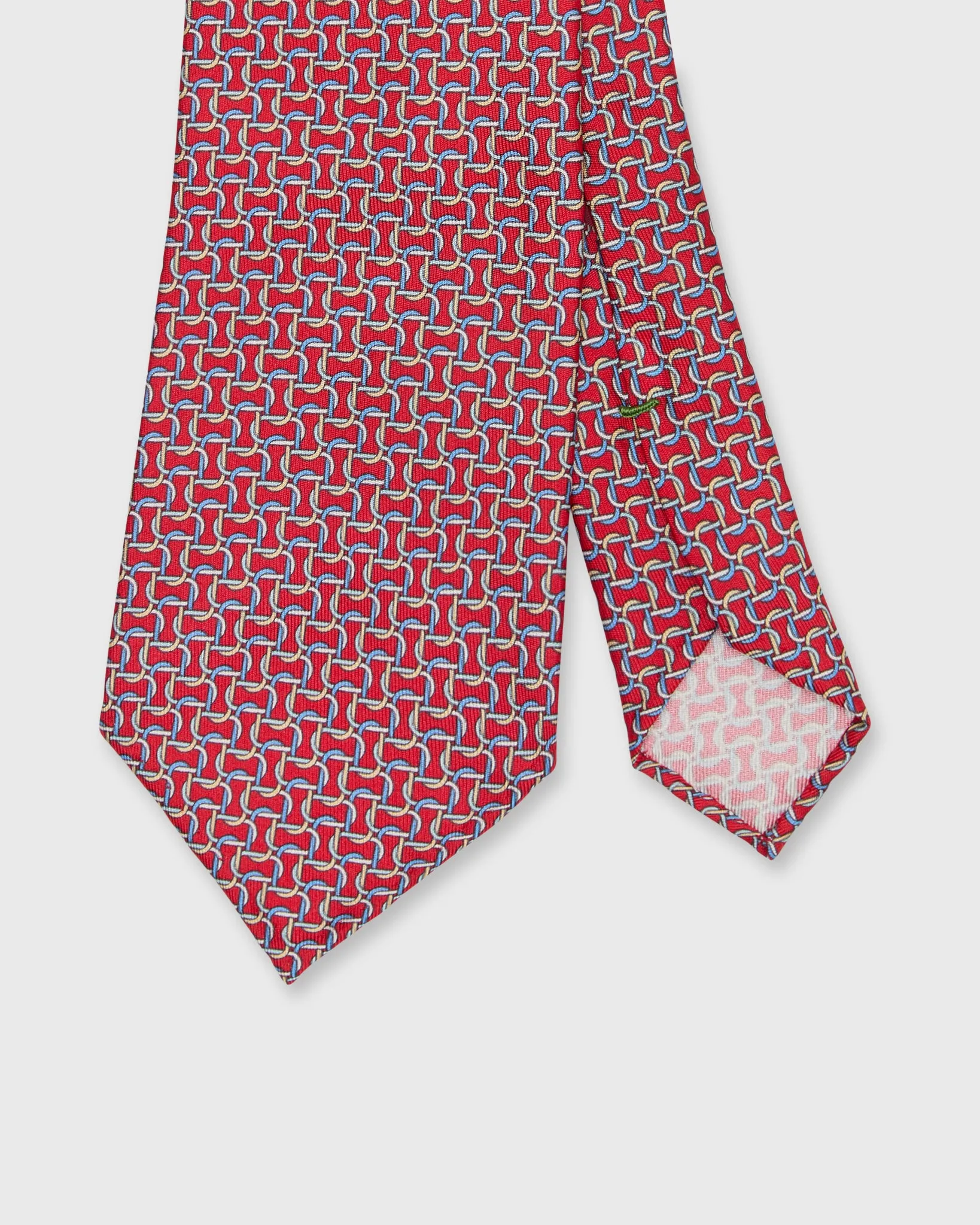 Silk Print Tie in Salmon/Sky/Lilac Links sold by Mashburn
