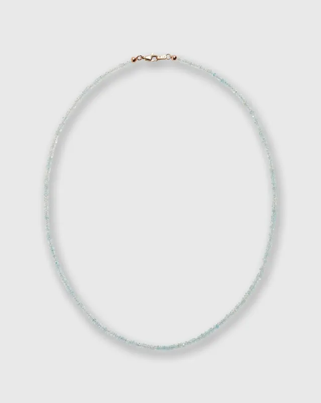 Tiny Beaded 14K Gold Necklace in Aquamarine sold by Mashburn