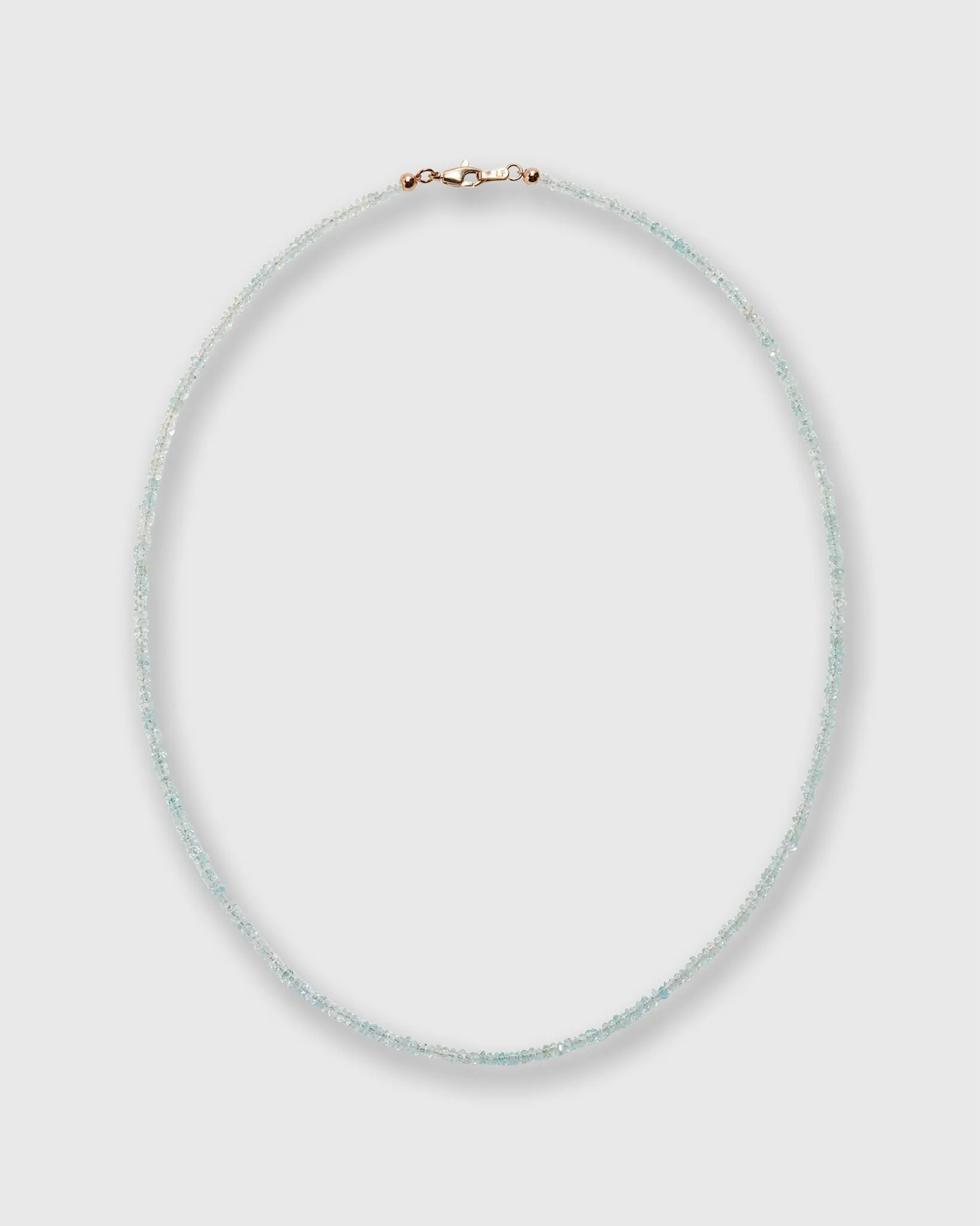 Tiny Beaded 14K Gold Necklace in Aquamarine sold by Mashburn