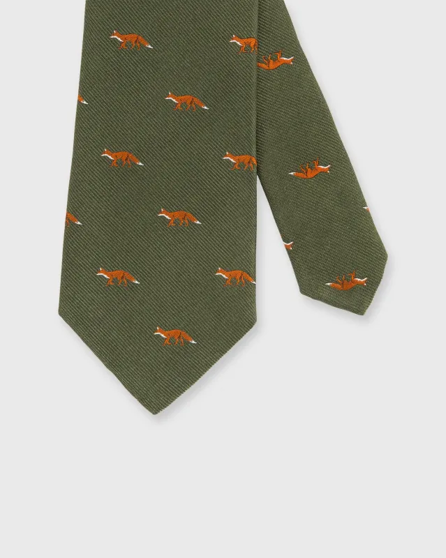 Silk Club Tie in Olive Fox sold by Mashburn