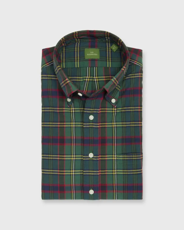Button-Down Sport Shirt in Green/Yellow/Red Madras sold by Mashburn
