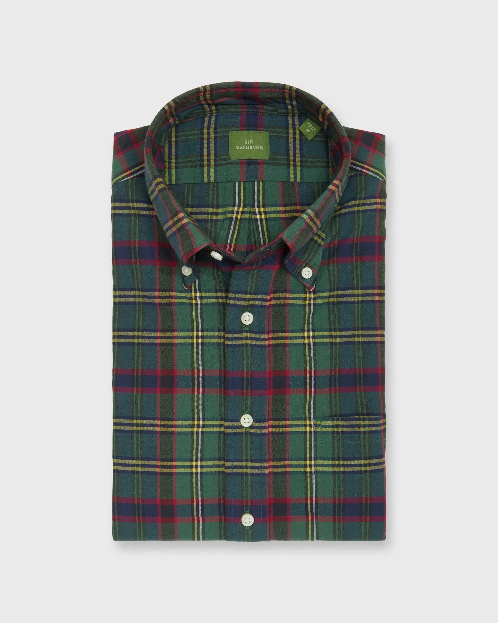Button-Down Sport Shirt in Green/Yellow/Red Madras sold by Mashburn
