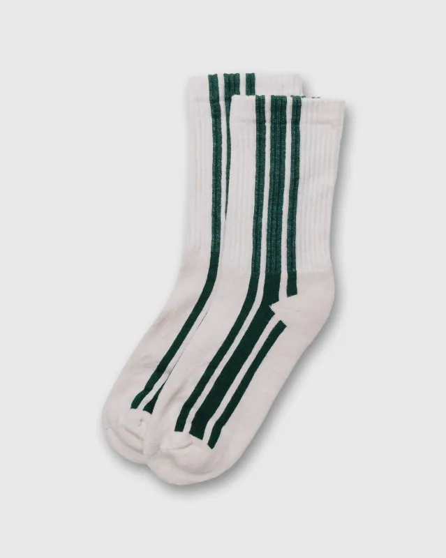 Vertical Stripe Socks in Green sold by Mashburn