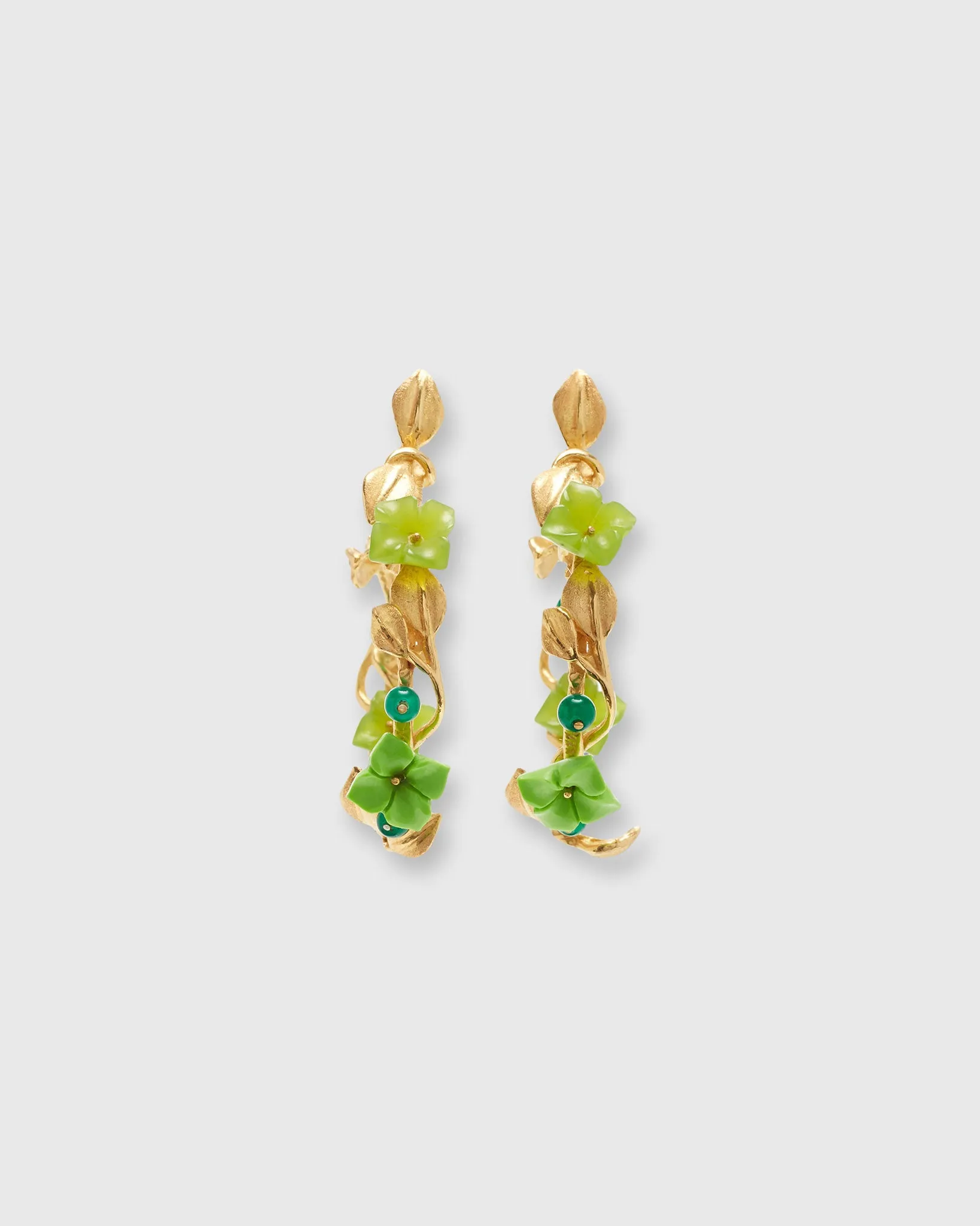 Mini Flower Whirl Earrings in Gold/Jade/Peridot sold by Mashburn product image thumbnail 2