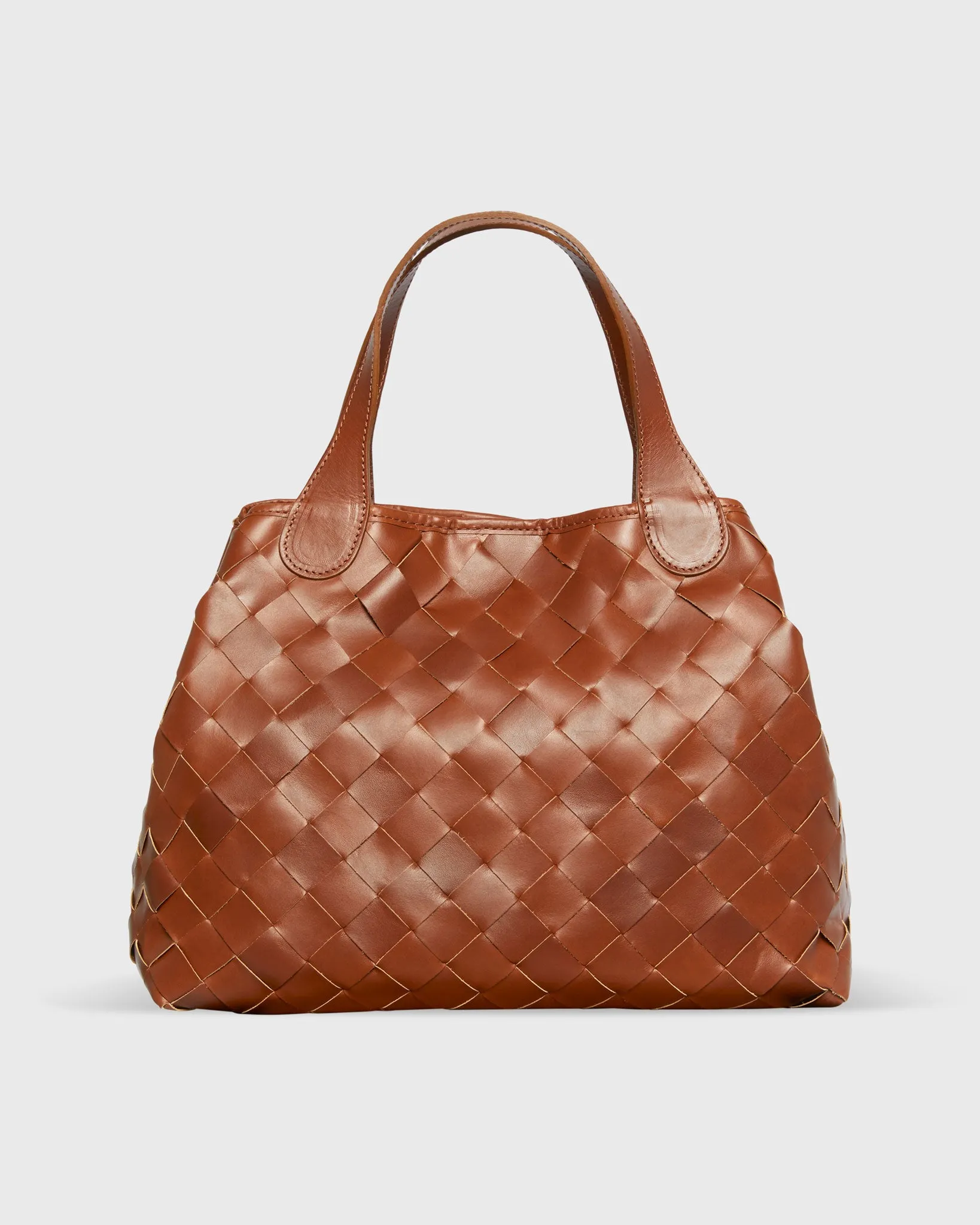 Handwoven Tote in Dark Brown Veg-Tanned Leather sold by Mashburn