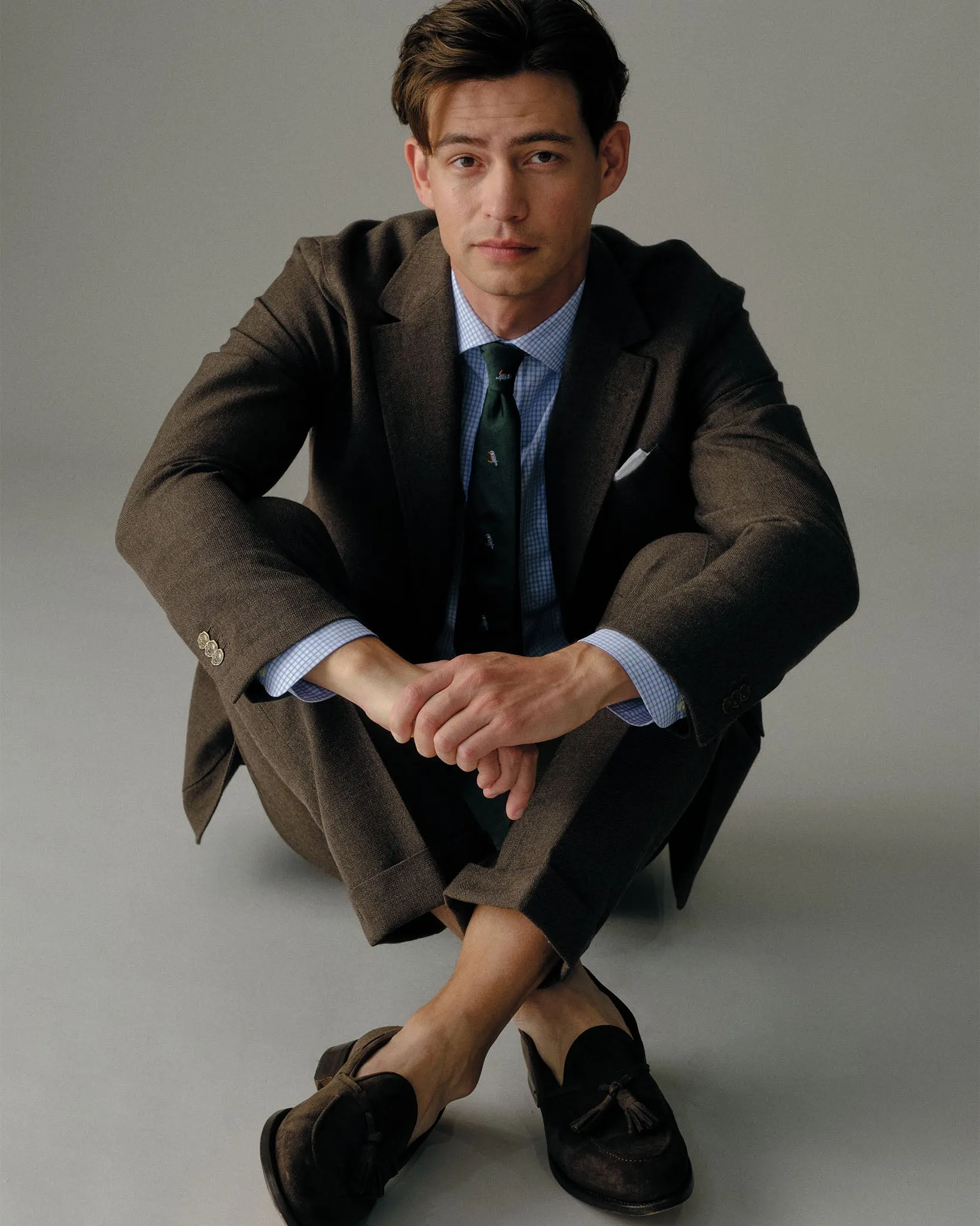 Italian Tassel Loafer in Dark Chocolate Suede sold by Mashburn product image thumbnail 5