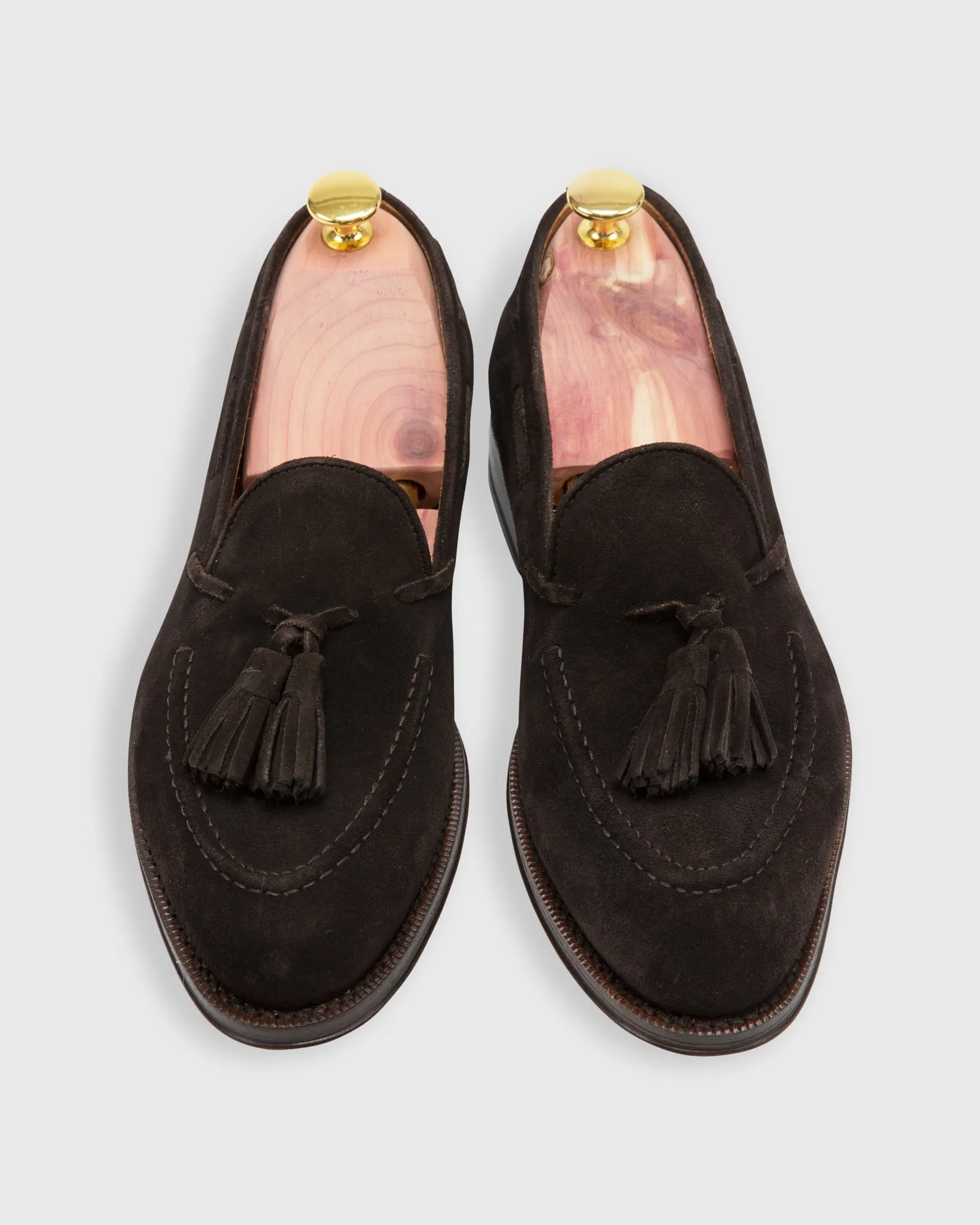 Italian Tassel Loafer in Dark Chocolate Suede sold by Mashburn